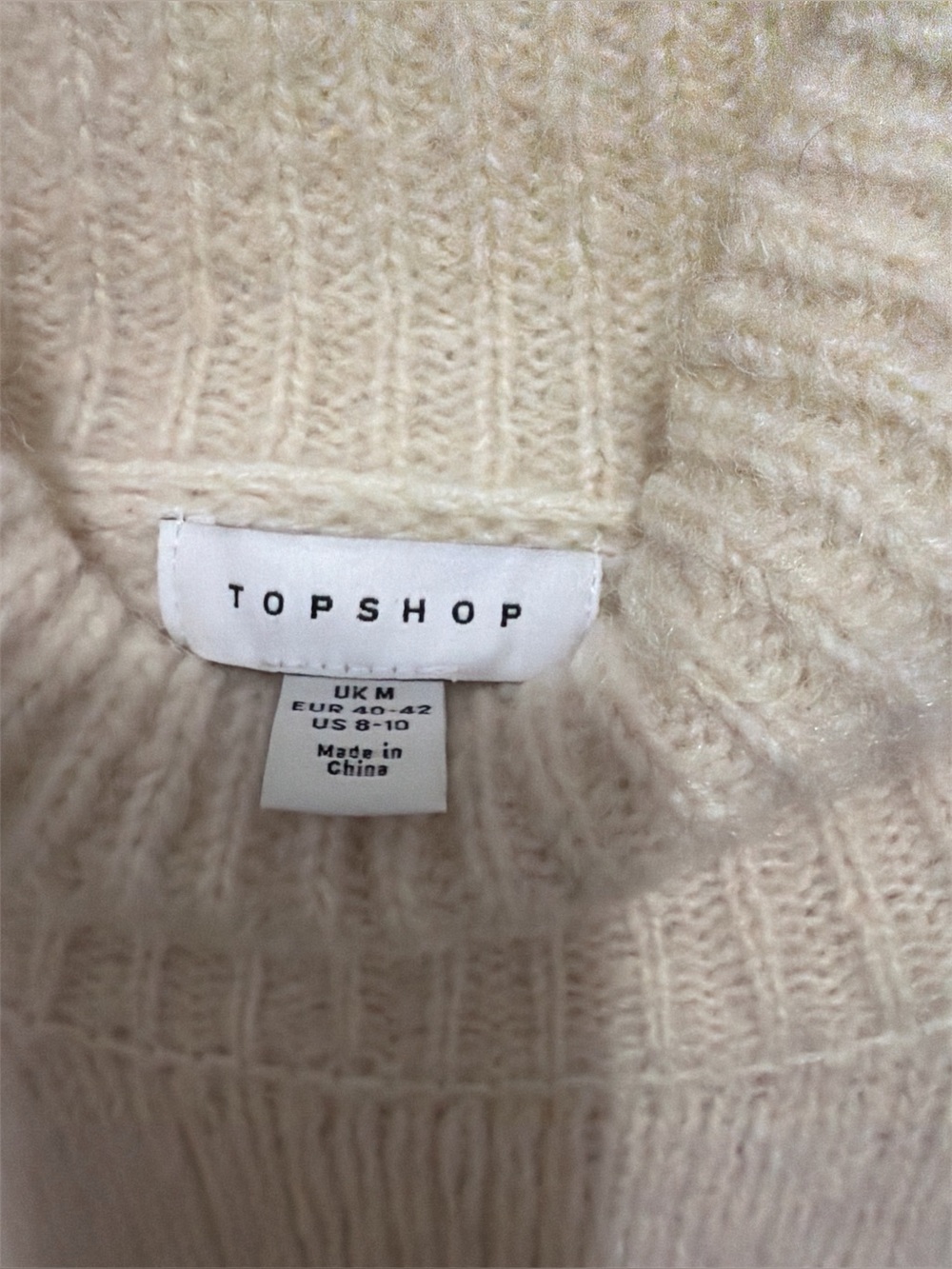 Topshop Cream Turtleneck Sweater